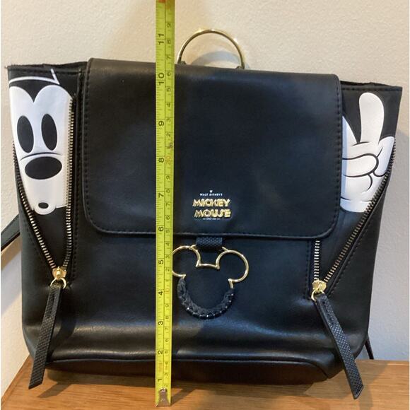 Disney Mickey Mouse 90th Anniversary Black Bioworld Mini Backpack EUC - Picture 8 of 11